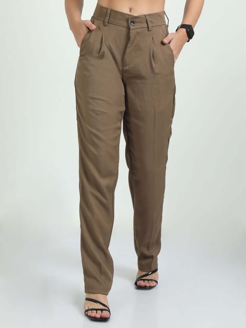 Women Bon Voyage Pleat Pant-Khakhi