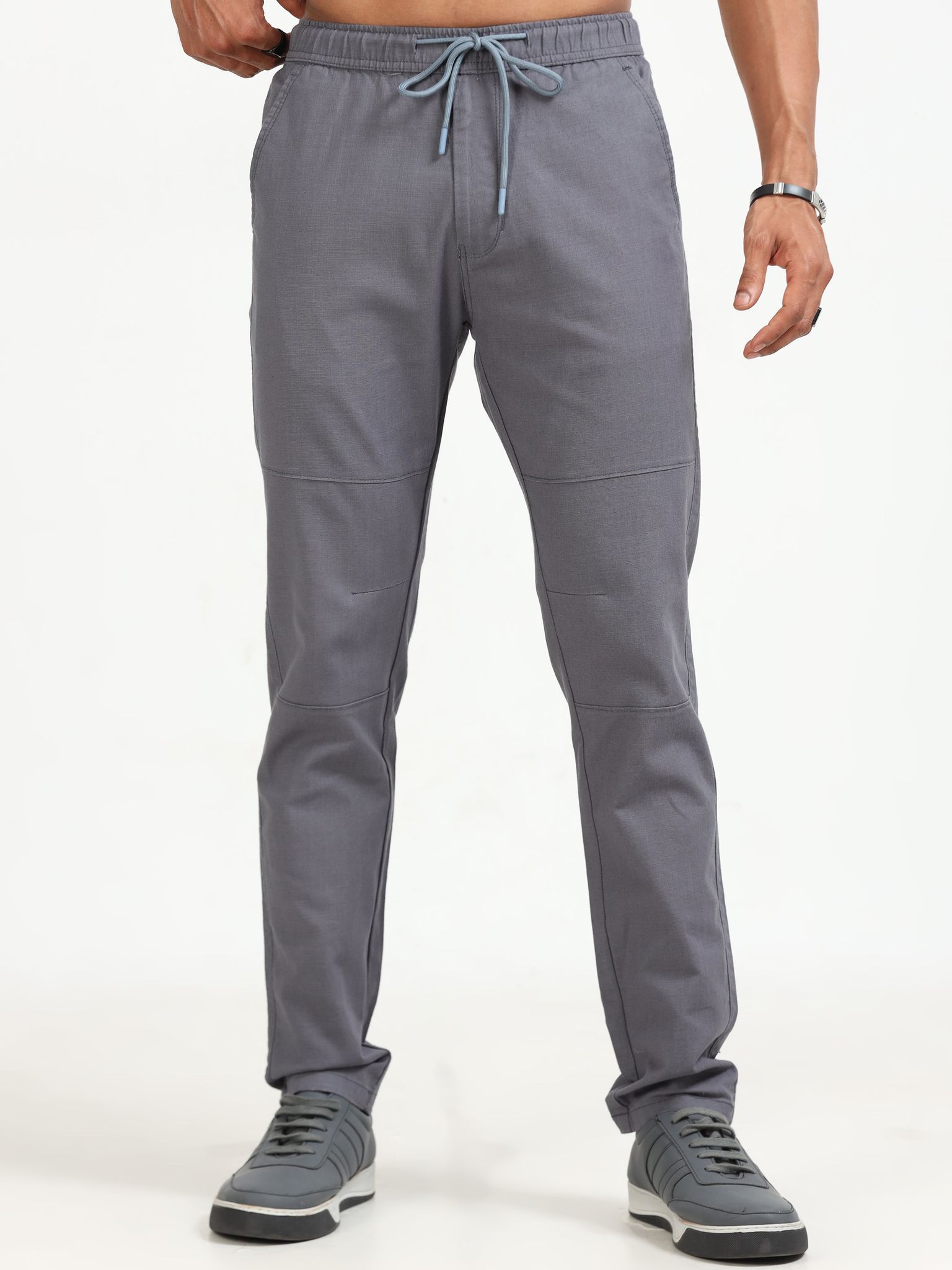 Men Linen Traveller Pant-Grey