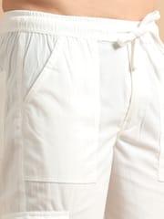 Plus Size Utility Relaxed Fit Cargo Pant -White