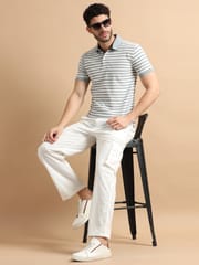 Plus Size Utility Relaxed Fit Cargo Pant -White