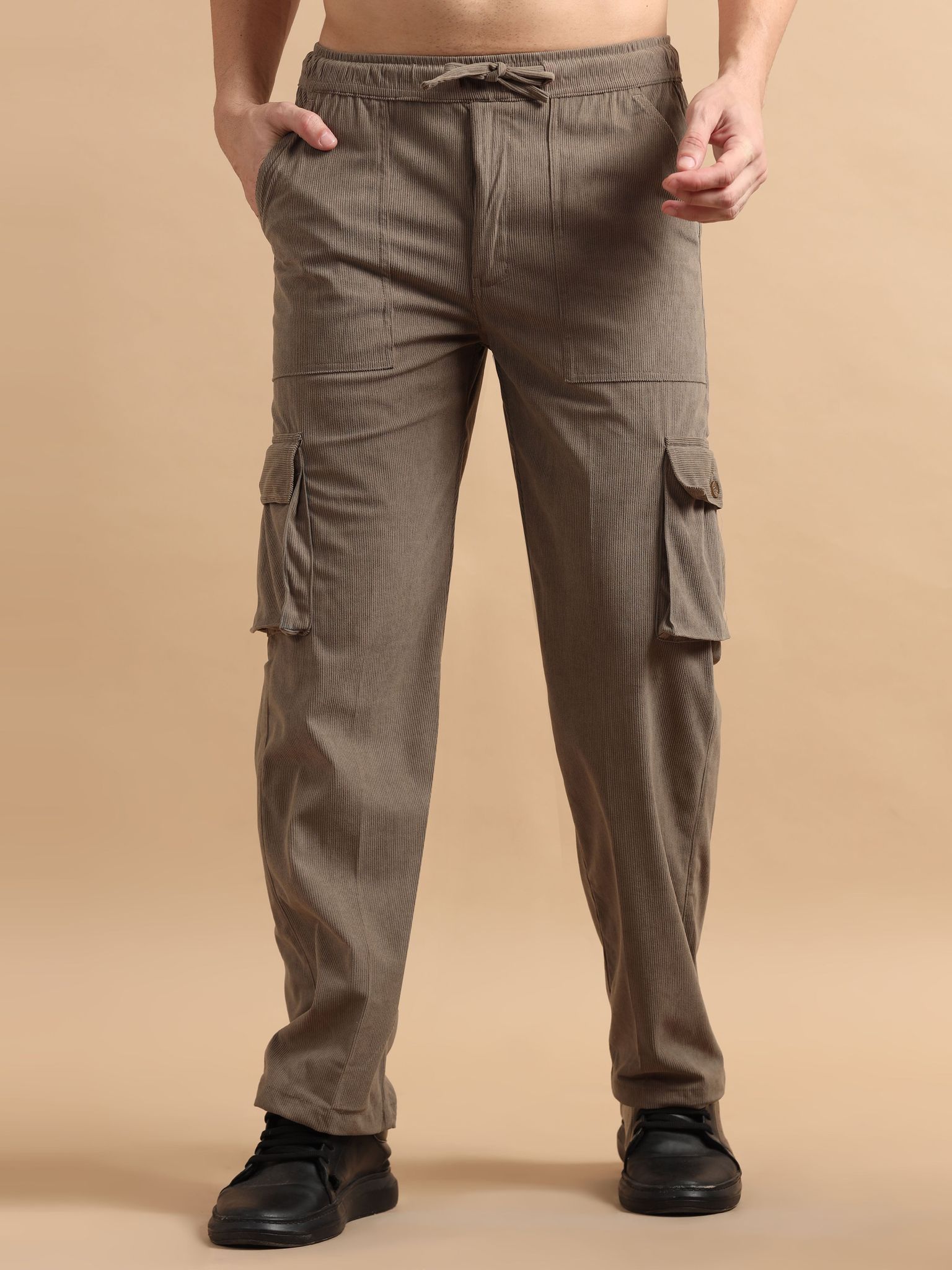 Plus Size Utility Relaxed Fit Cargo Pant - Tan