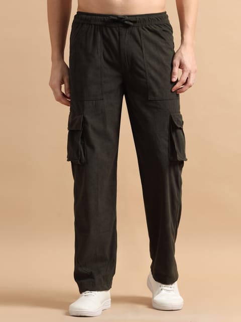 Plus Size Utility Relaxed Fit Cargo Pant - Olive