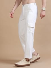 Plus Size White Utility Denim Cargo