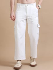 Plus Size White Utility Denim Cargo