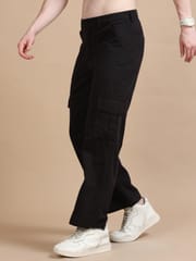 Plus Size Black Utility Denim Cargo