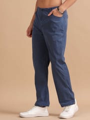 Dark Teal Blue Corduroy Trousers