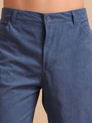 Dark Teal Blue Corduroy Trousers