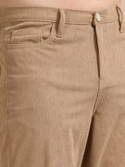 Plus Size Light Brown Corduroy Trousers