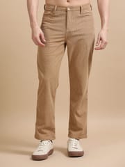 Plus Size Light Brown Corduroy Trousers