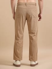 Plus Size Light Brown Corduroy Trousers