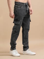 Carbon Black Utility Denim Cargo