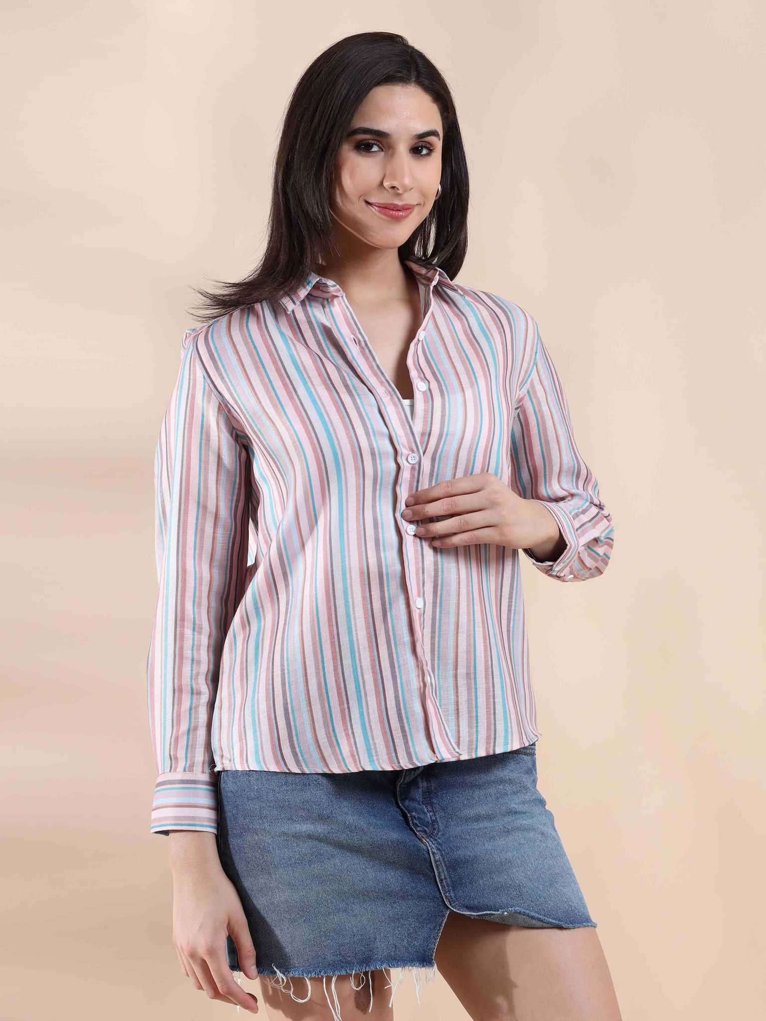 Sorbet Stripes Cotton Shirt