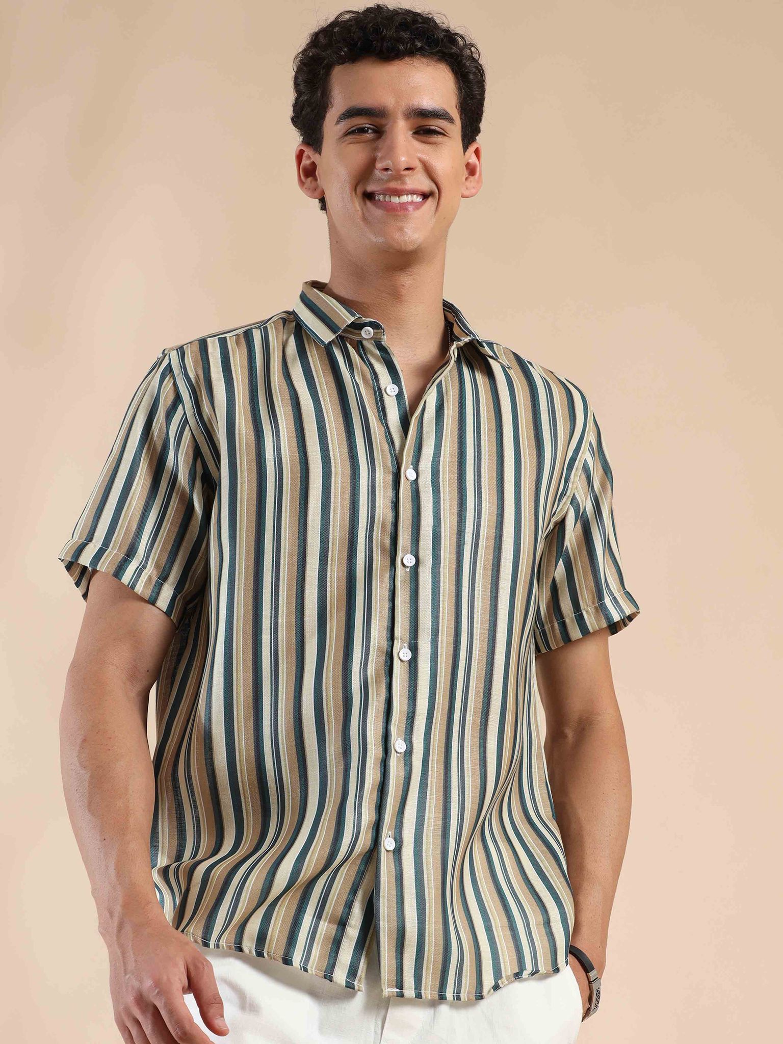 Summer Harmony Stripes Cotton Shirt