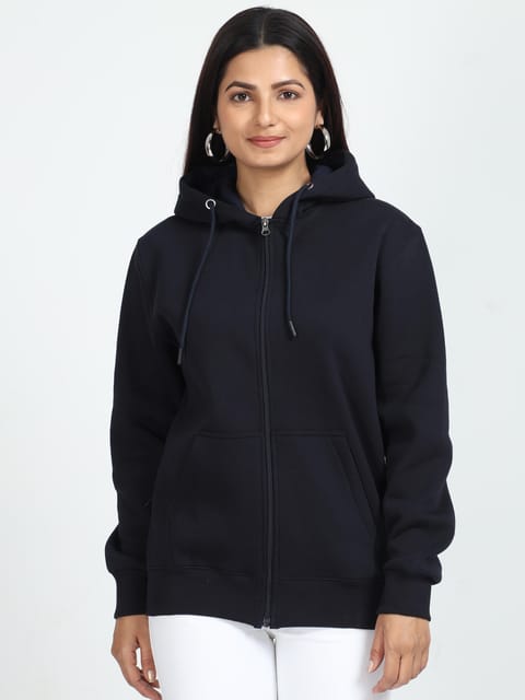 Navy Blue Zipper Hoodie