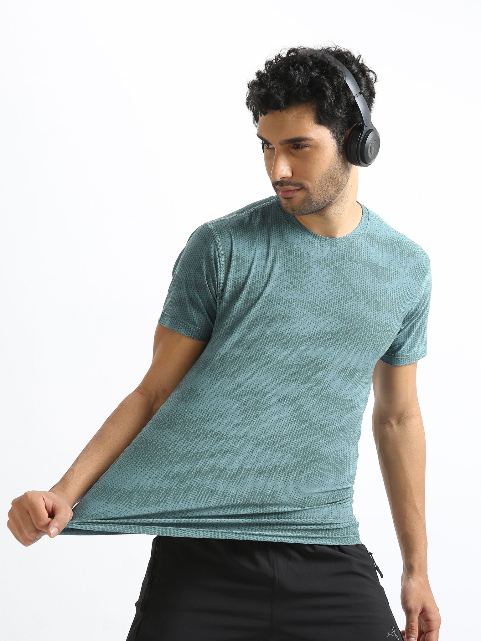 Greyish Turquoise Sports Tee