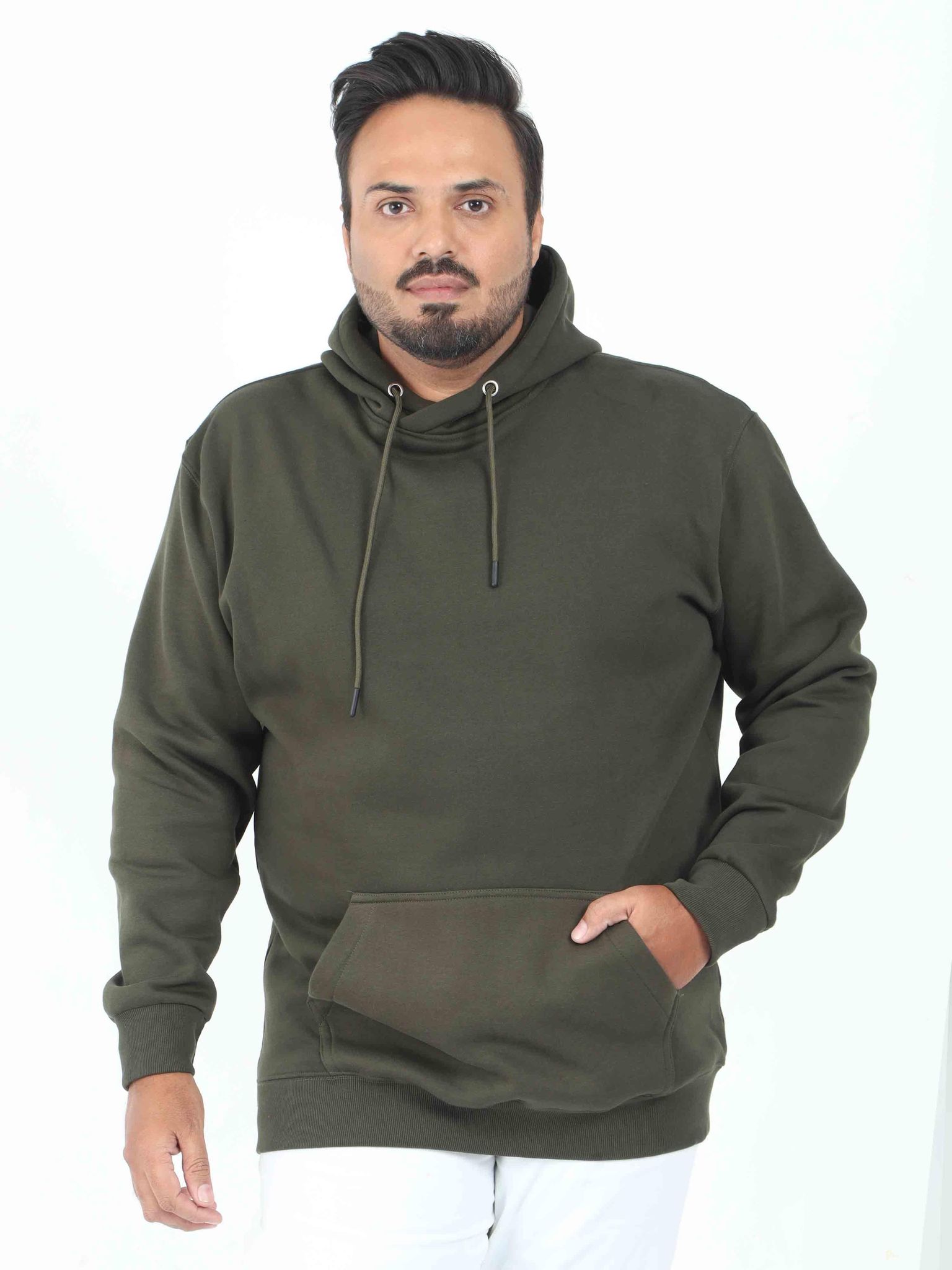 Plus Size Olive Green Hoodie