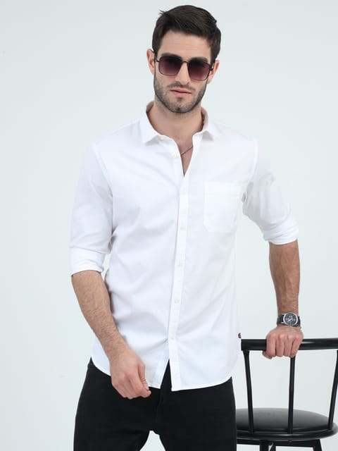 Cotton Cloud Cascade Plain Shirt