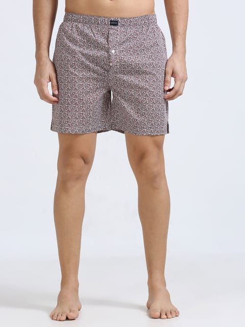 Maroon Graphic Boxers Shorts