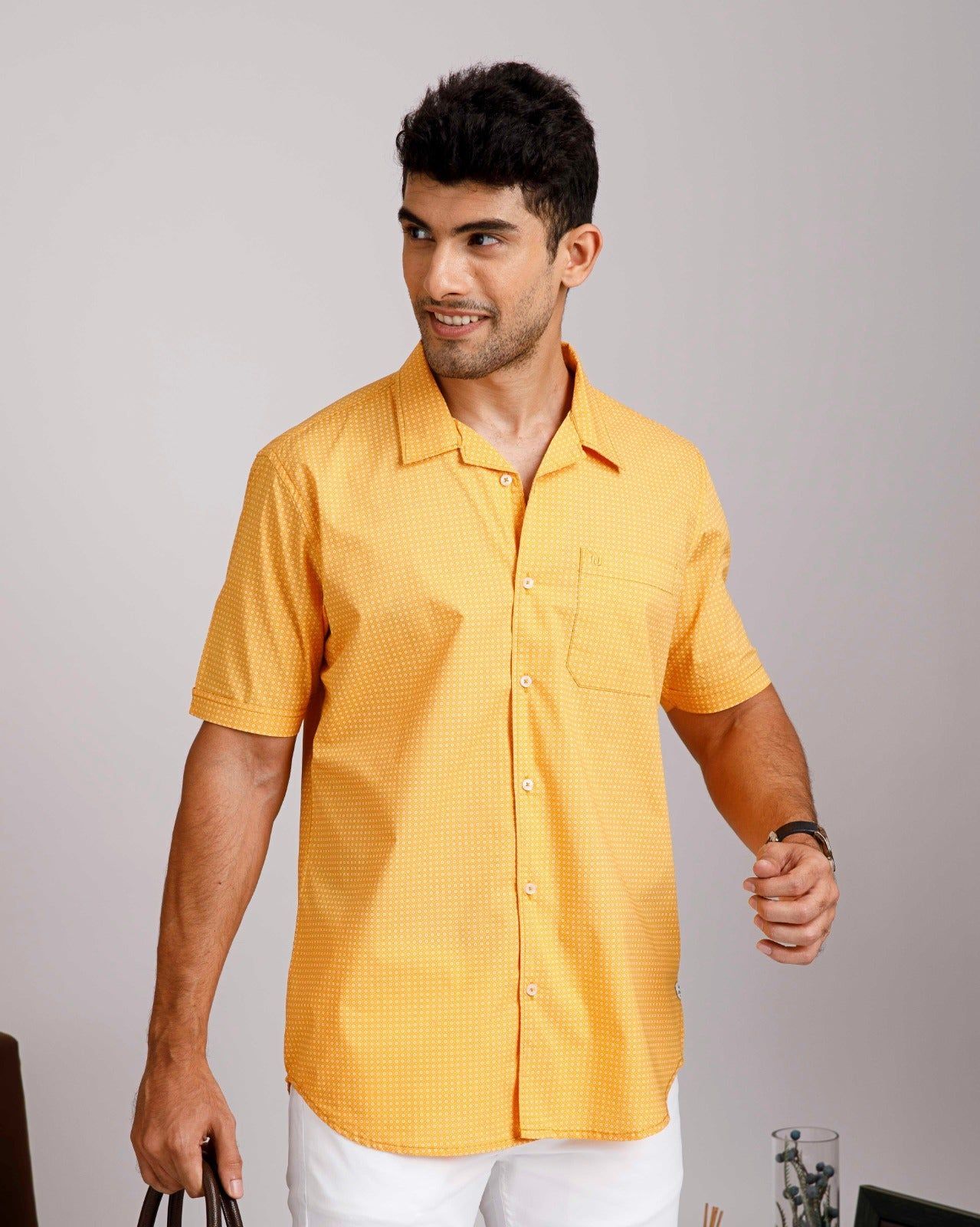 Tropical Yellow  Print Shirt