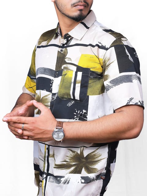 Abstract art men shirt