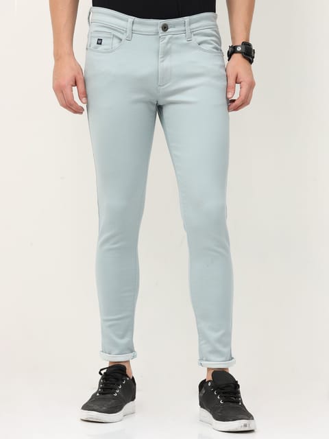 Urbaro Blue Flatfront Plain trousers