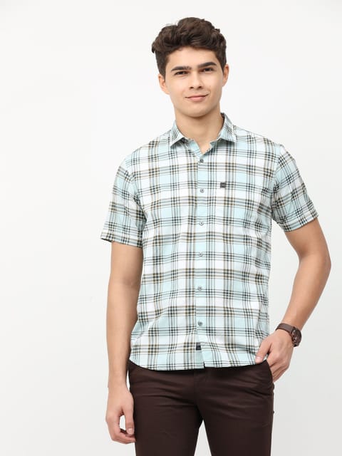 Urbaro Lt.Green Short Sleeve Print Shirt