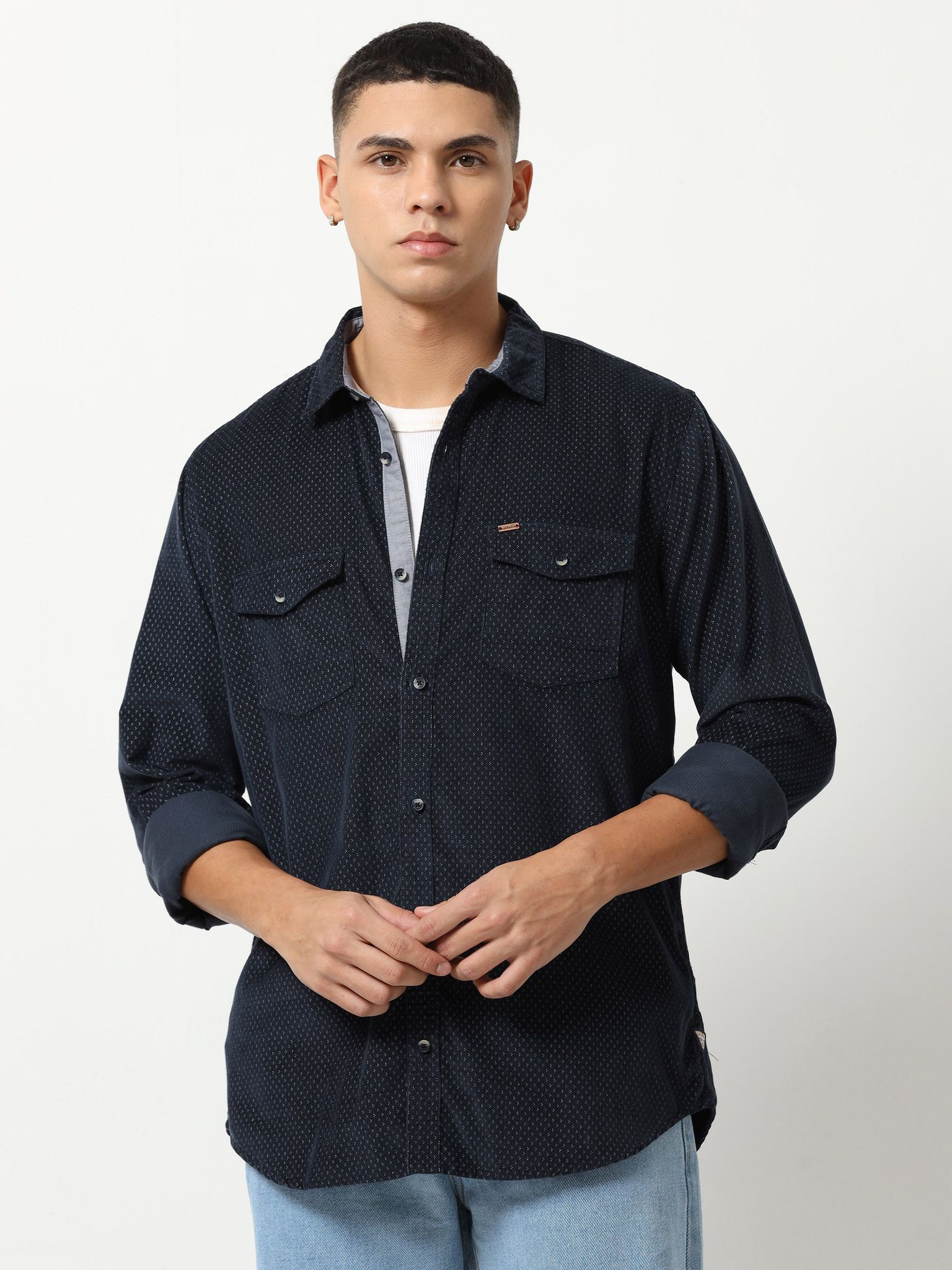 Classic Navy Corduroy Shirt