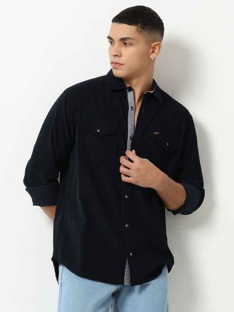 Midnight Elegance Corduroy Shirt