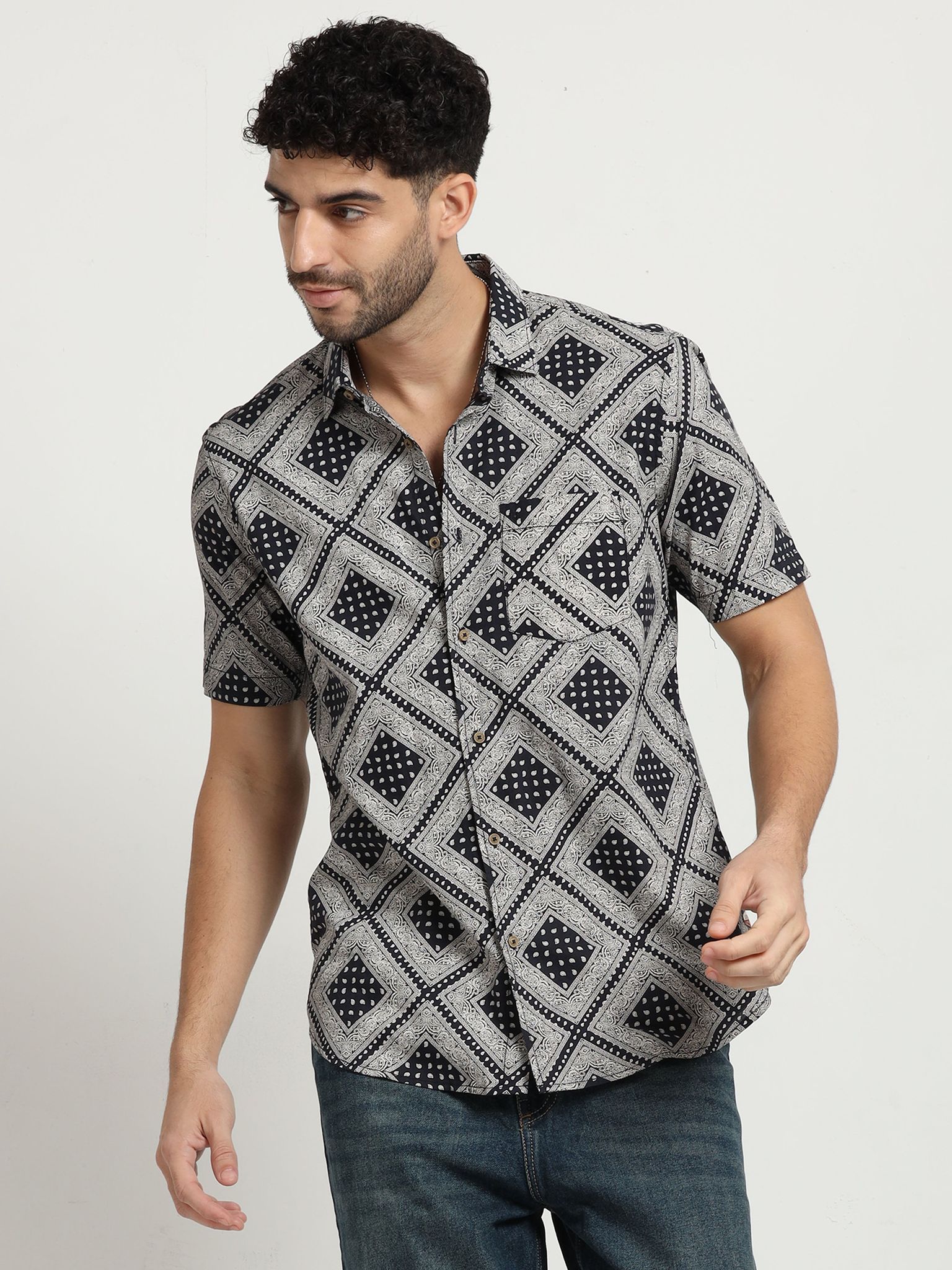 Midnight Mosaic Print Shirt