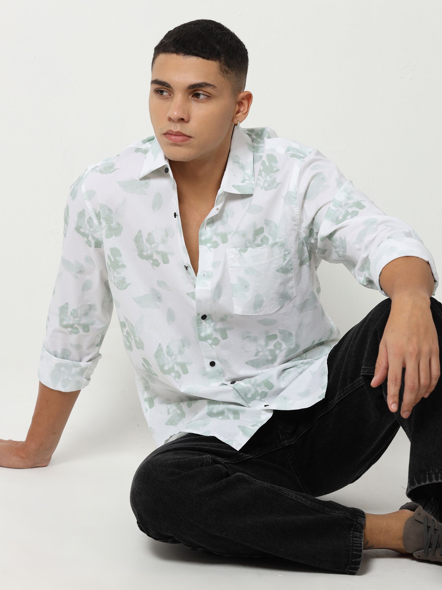 Nature Palette Green Print Shirt