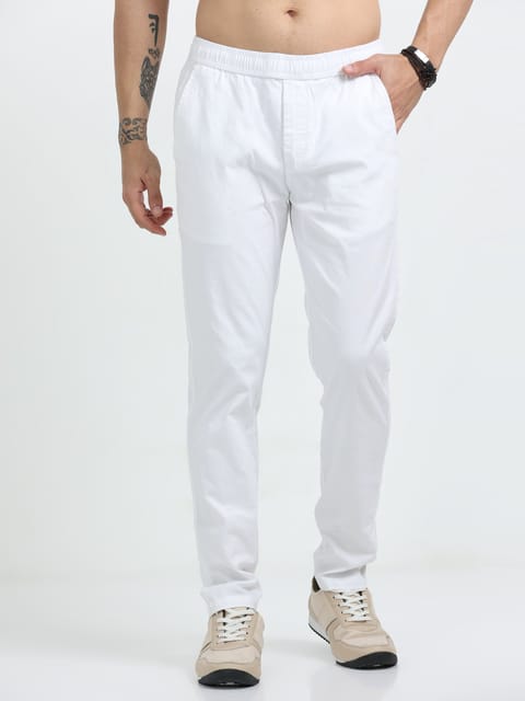 Lazy Linen Comfy Trouser - White