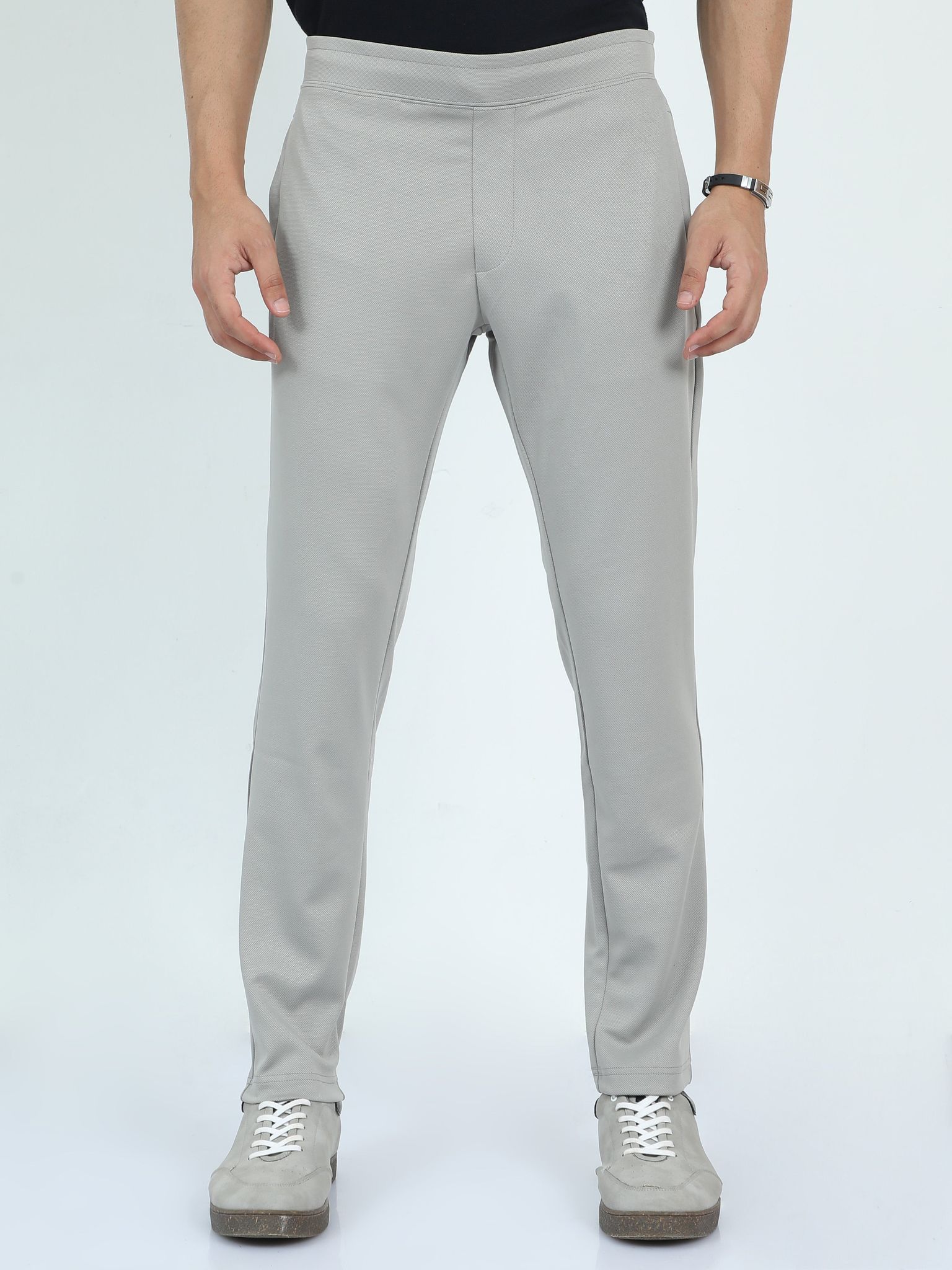 Men Stretchy Peanut Joggers-Stone