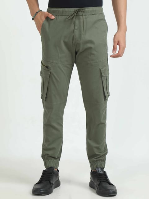 Men Zipper Cargo-Olive