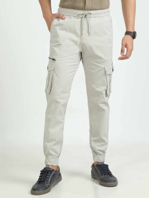 Men Zipper Cargo-Stone