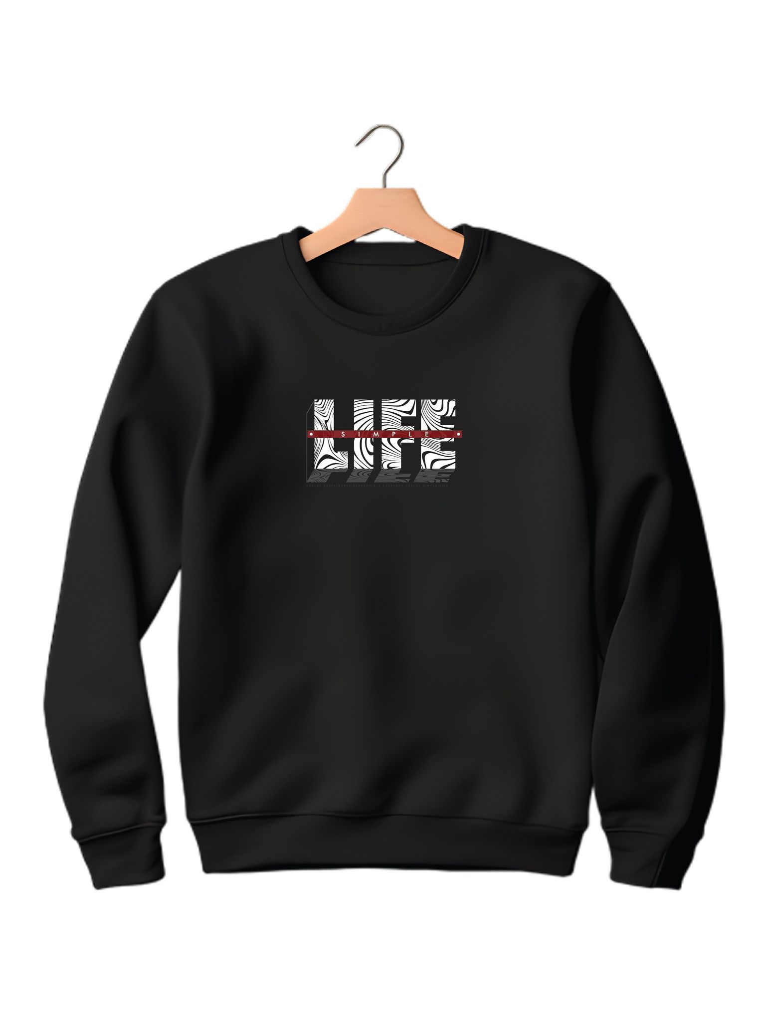 Caslay Sustainable - Simple Life - Sustainable Black Sweatshirt