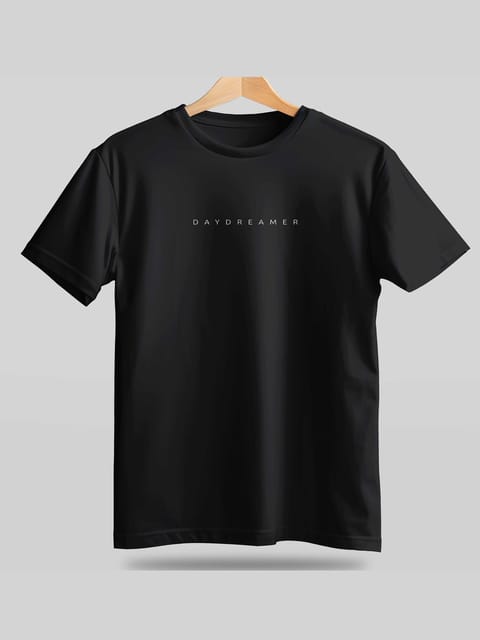 Caslay Sustainable - Day Dreamer Black  Crew Neck Printed T-Shirt