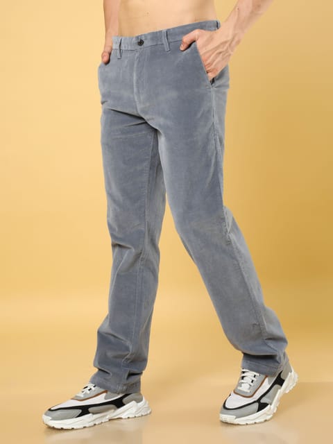 Premium Corduroy Baggy Fit Ash Blue Trouser