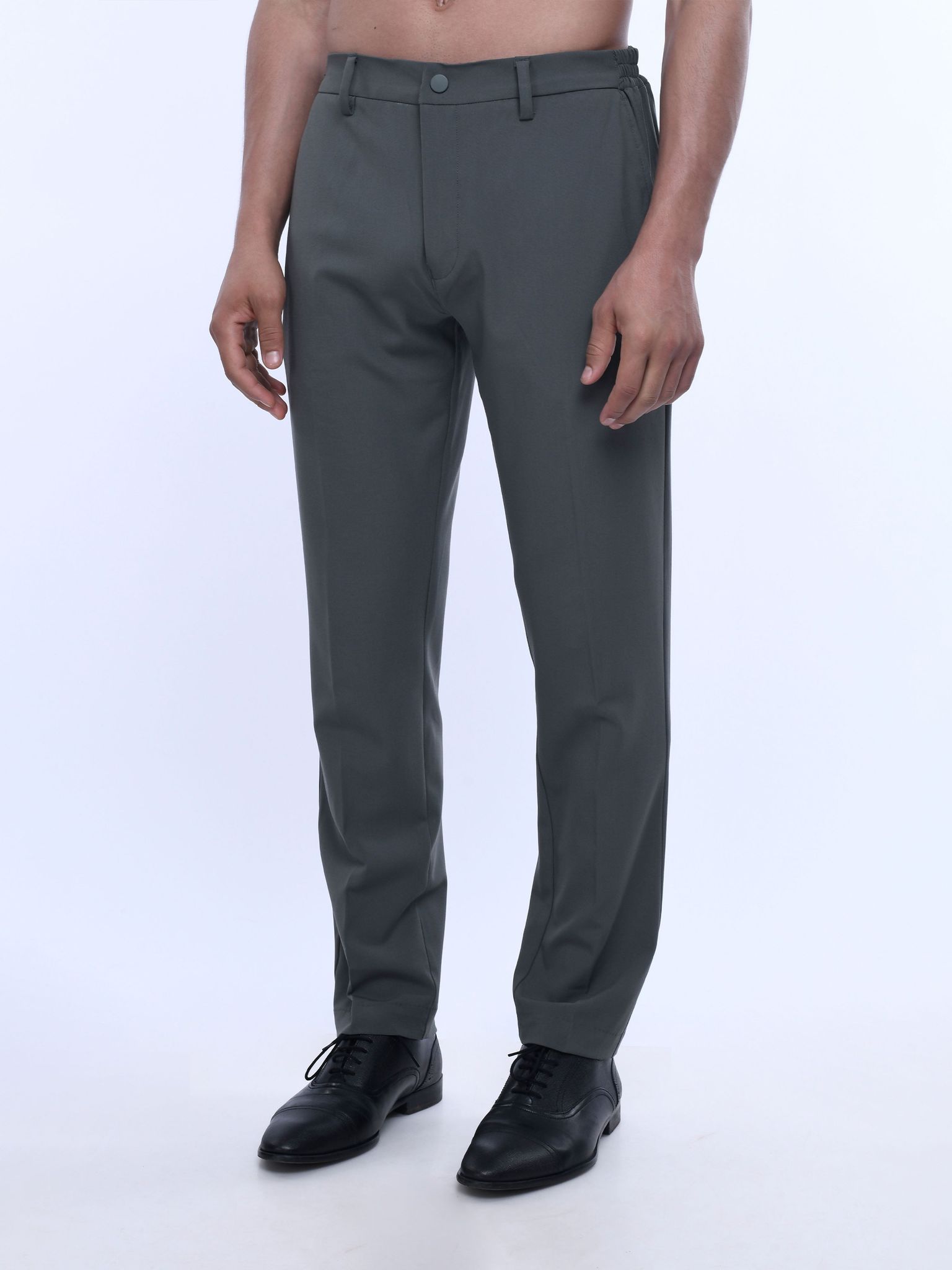 Soft Handle Tailored Dark Grey Trousers