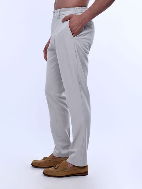 Soft Handle Tailored Cream Trousers