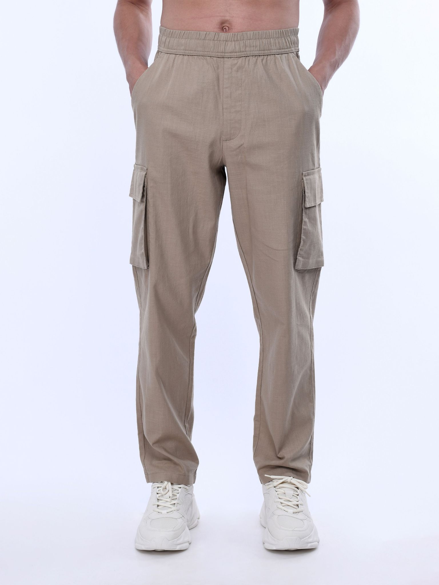 Textured Relaxed Flexiwaist Khaki Cargo