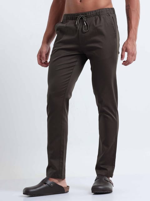 Rich Cotton Olive Flexi Waist Ankle Pant