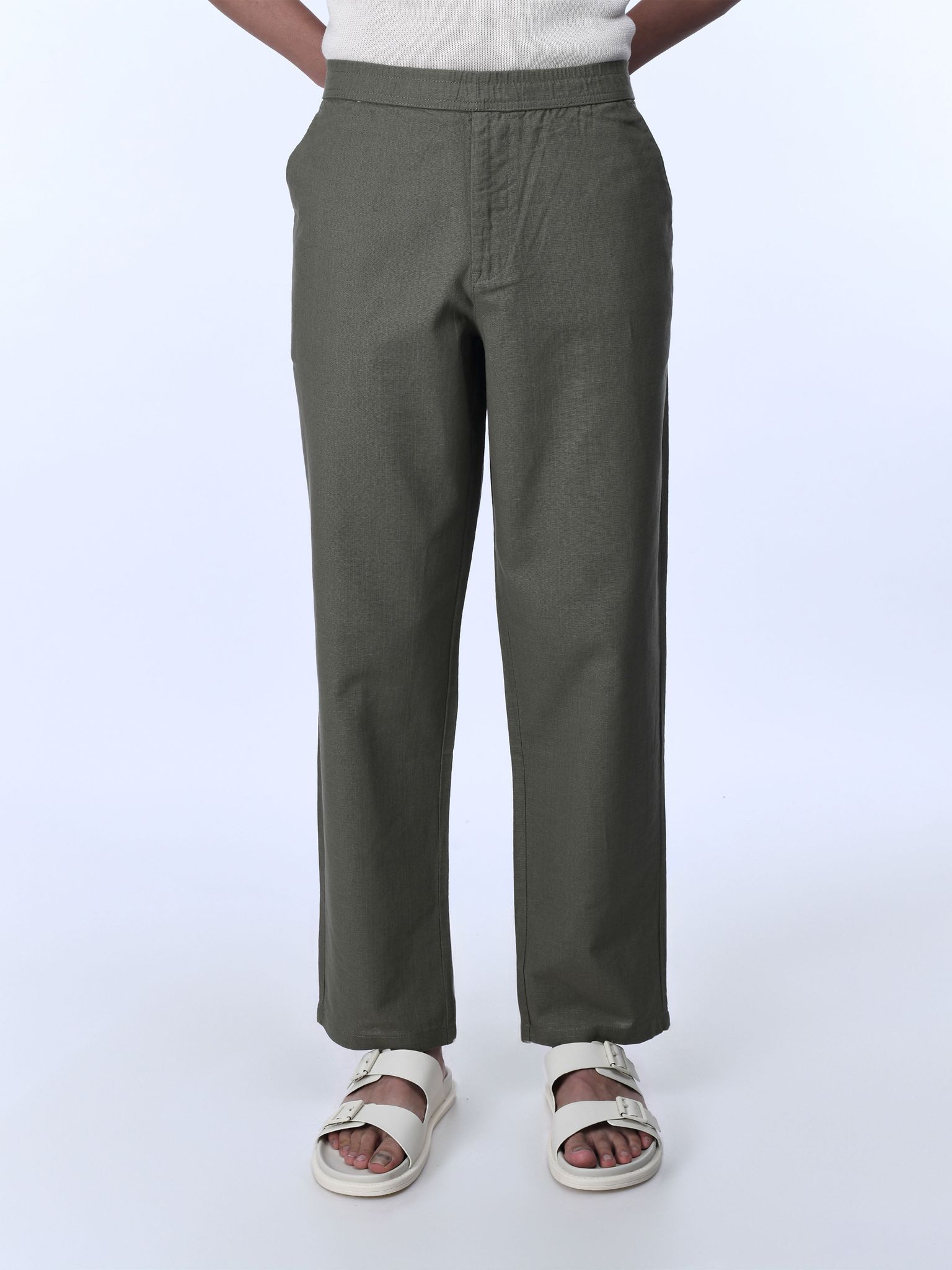 Raw Slub Relaxed Olive Flexiwaist Pants