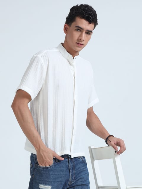 Men Summer Floruit Shirts-White