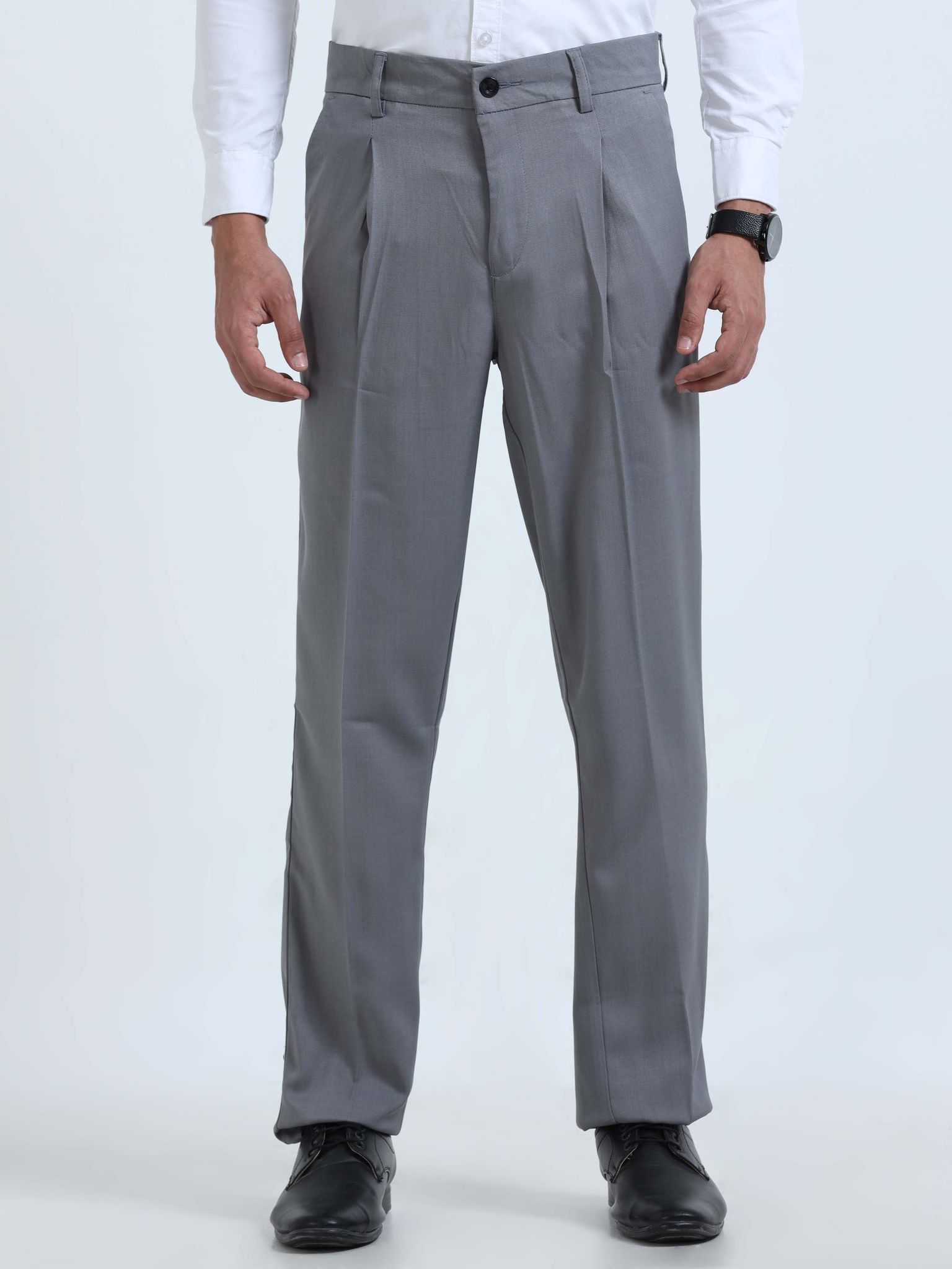 Men Bon Voyage Pleat Pant-Lt Grey