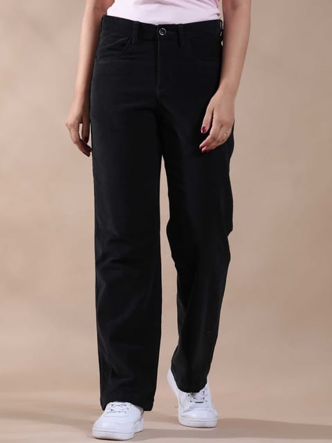 Women Corduroy Trousers- Navy