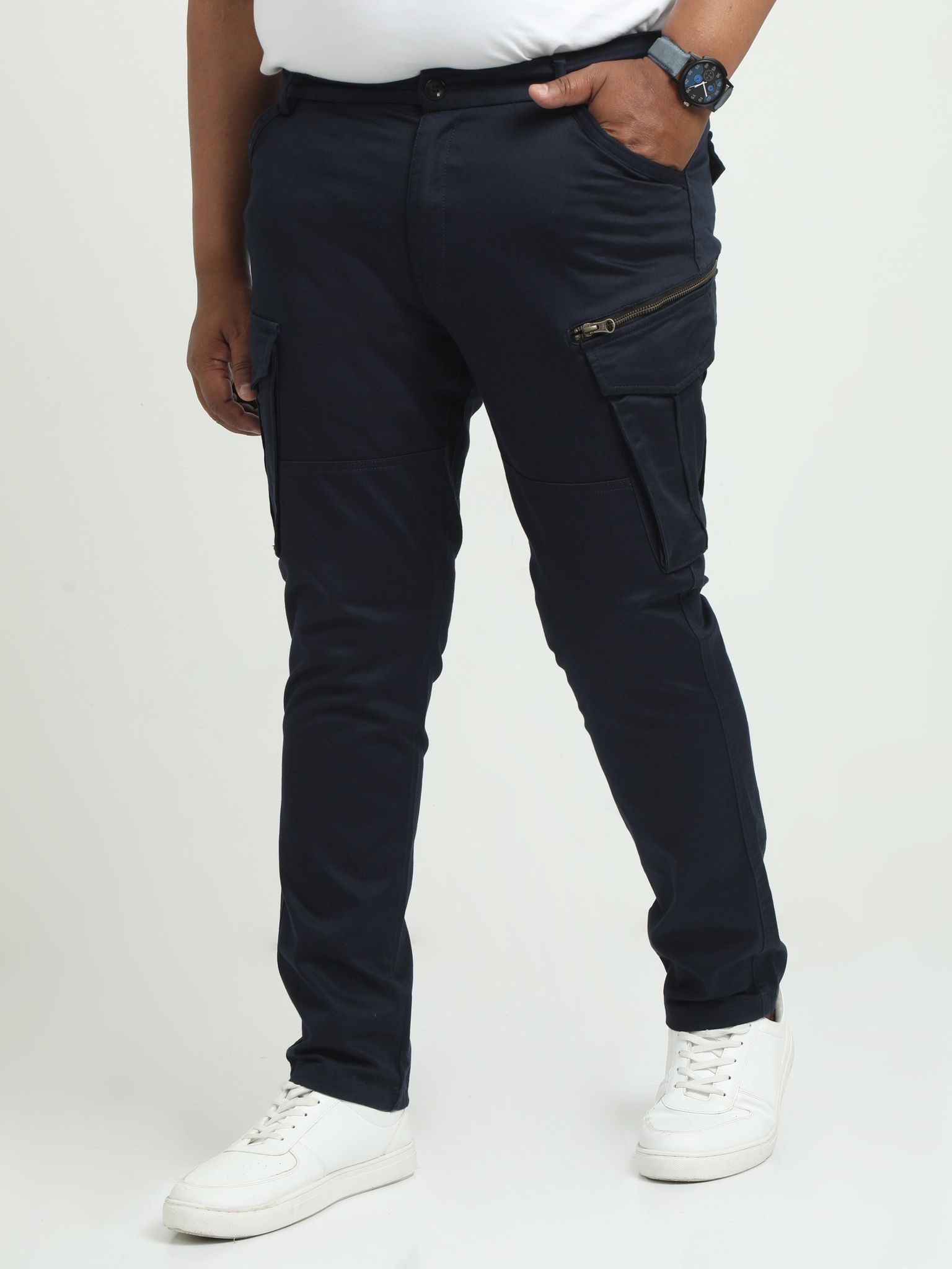 Men Plus Vintage Utility Cargo-Navy