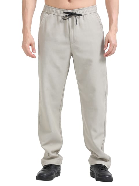 Men Lazy Linen Traveller Trouser-Beige