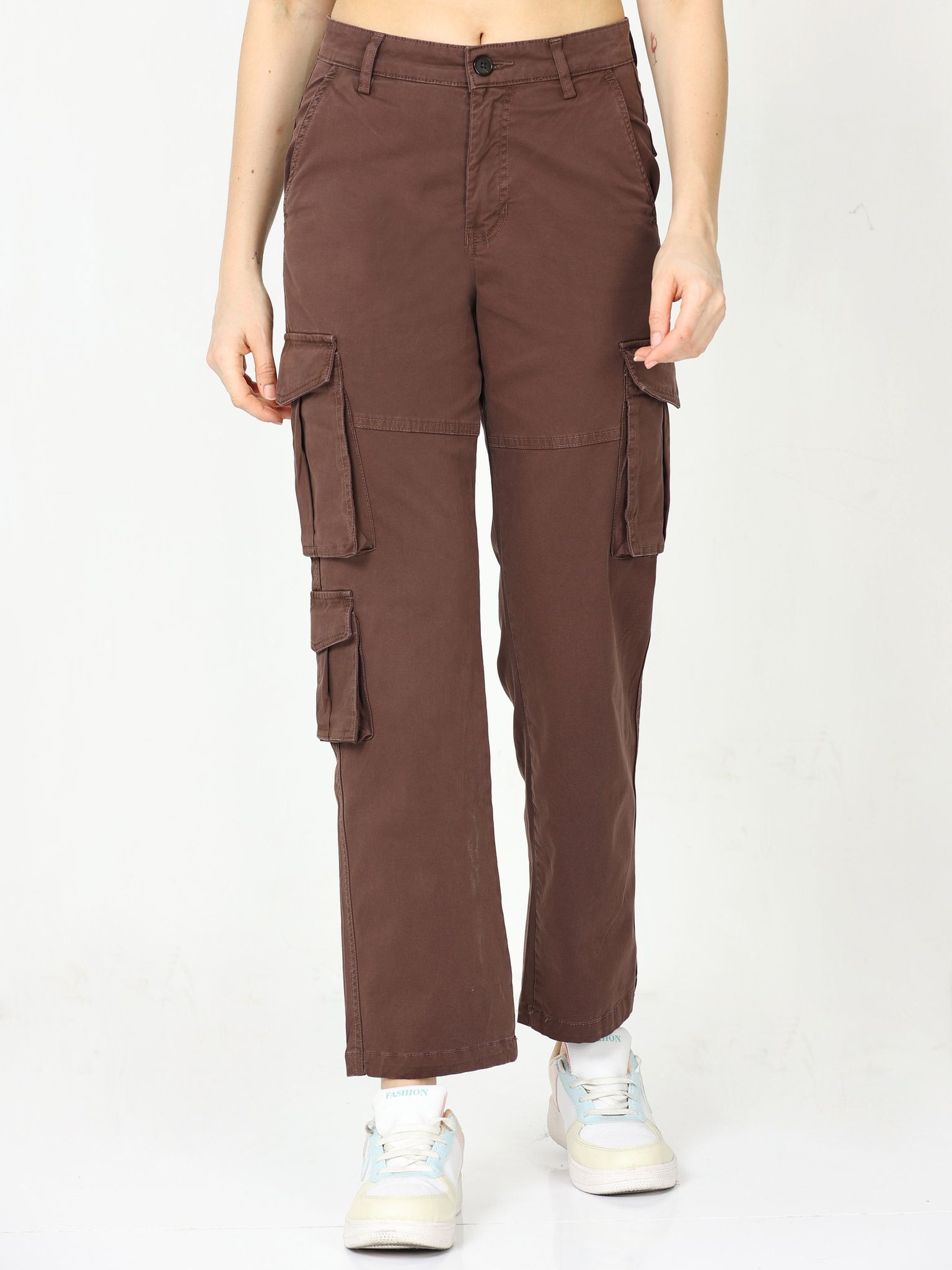 Women Vintage Brown Cargo