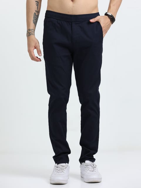 Lazy Linen Comfy Trouser - Navy