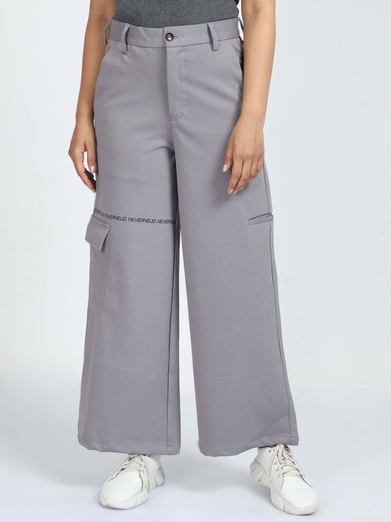 Women Flare Pants- Ash